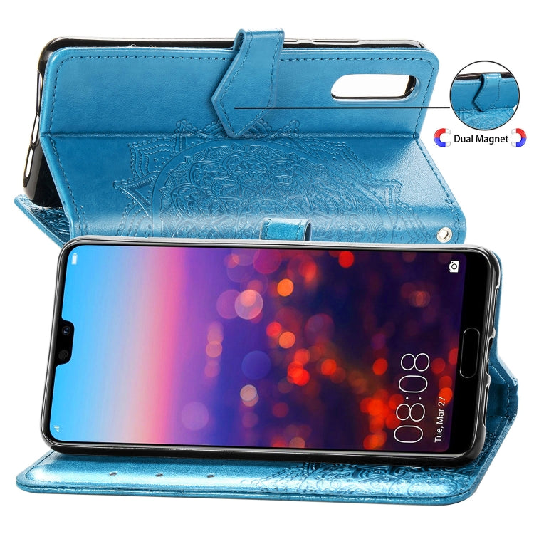 For Huawei P20 Halfway Mandala Embossing Pattern Horizontal Flip Leather Case with Holder & Card Slots & Wallet & Lanyard