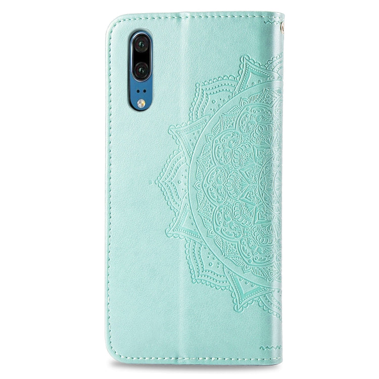 For Huawei P20 Halfway Mandala Embossing Pattern Horizontal Flip Leather Case with Holder & Card Slots & Wallet & Lanyard