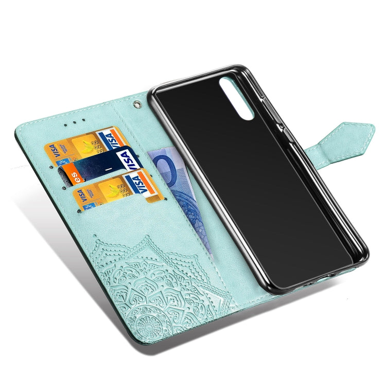 For Huawei P20 Halfway Mandala Embossing Pattern Horizontal Flip Leather Case with Holder & Card Slots & Wallet & Lanyard