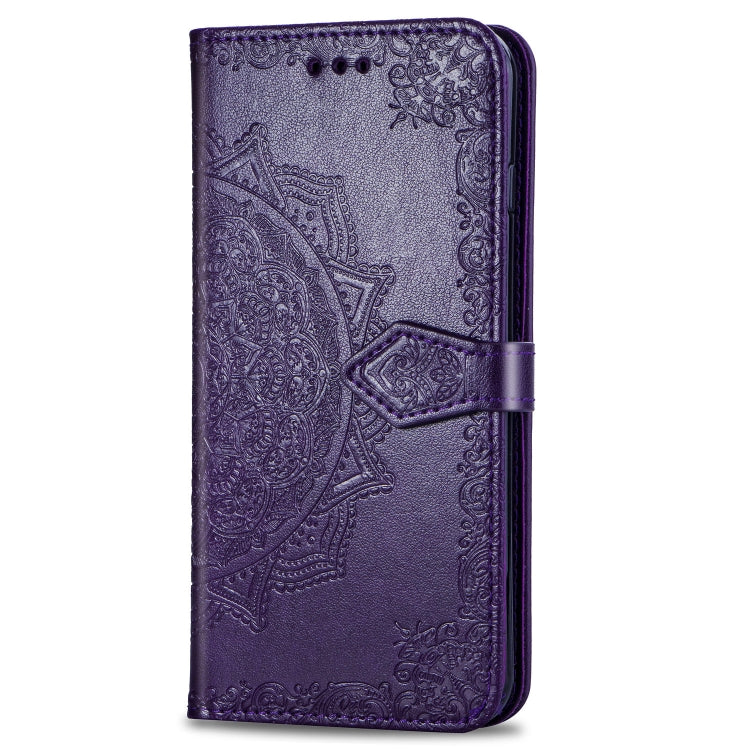 For Huawei P30 Lite Halfway Mandala Embossing Pattern Horizontal Flip Leather Case with Holder & Card Slots & Wallet & Lanyard