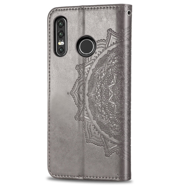For Huawei P30 Lite Halfway Mandala Embossing Pattern Horizontal Flip Leather Case with Holder & Card Slots & Wallet & Lanyard