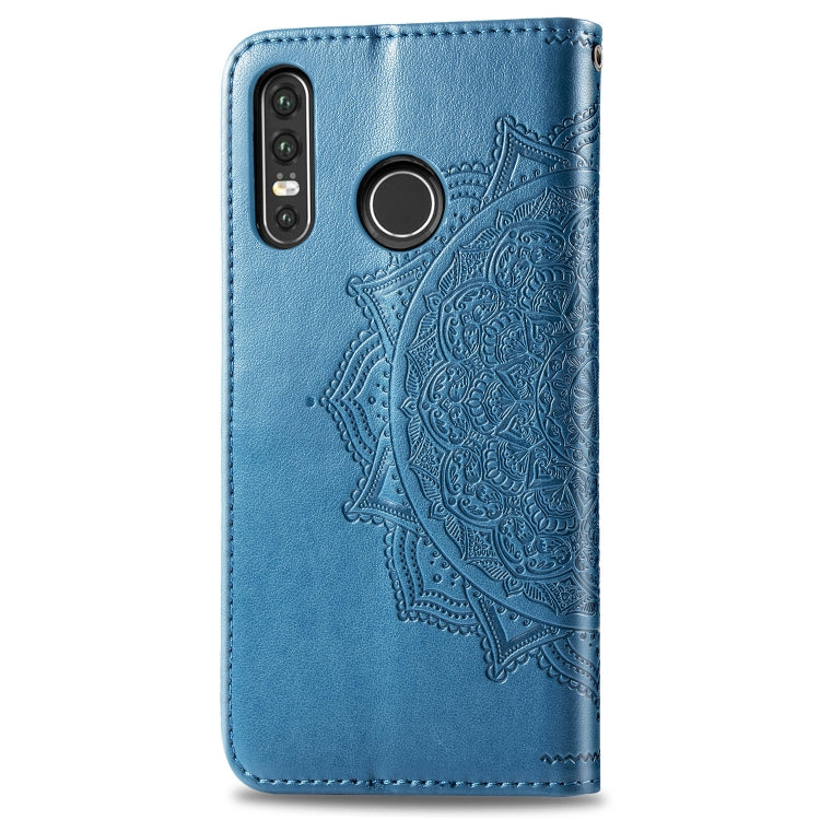 For Huawei P30 Lite Halfway Mandala Embossing Pattern Horizontal Flip Leather Case with Holder & Card Slots & Wallet & Lanyard