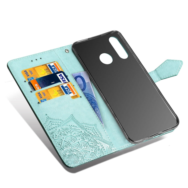 For Huawei P30 Lite Halfway Mandala Embossing Pattern Horizontal Flip Leather Case with Holder & Card Slots & Wallet & Lanyard