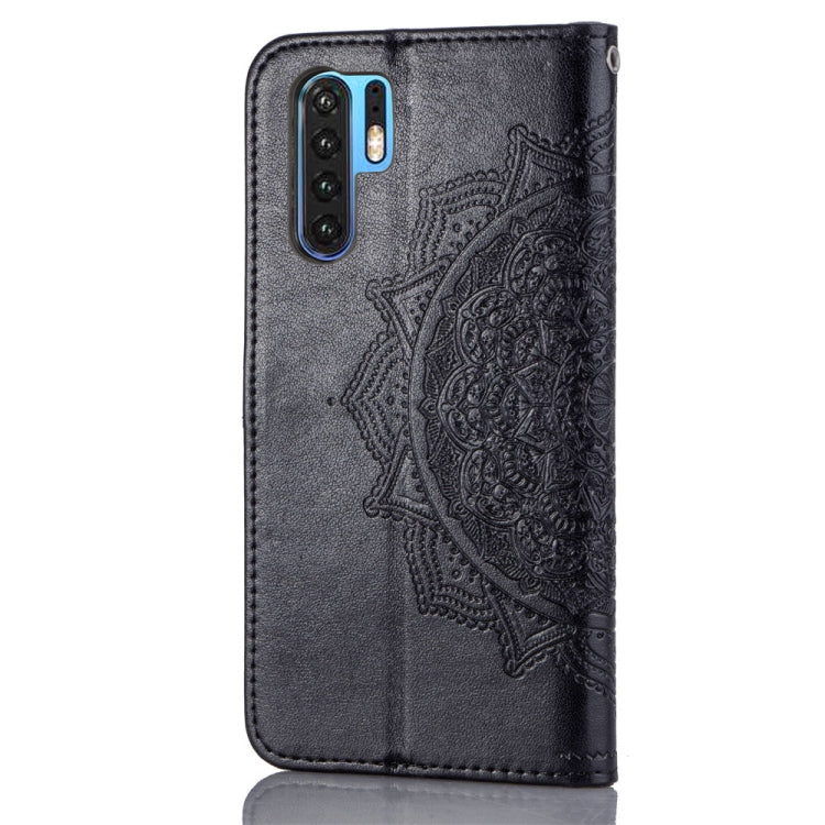 For Huawei P30 Pro Halfway Mandala Embossing Pattern Horizontal Flip Leather Case with Holder & Card Slots & Wallet & Lanyard