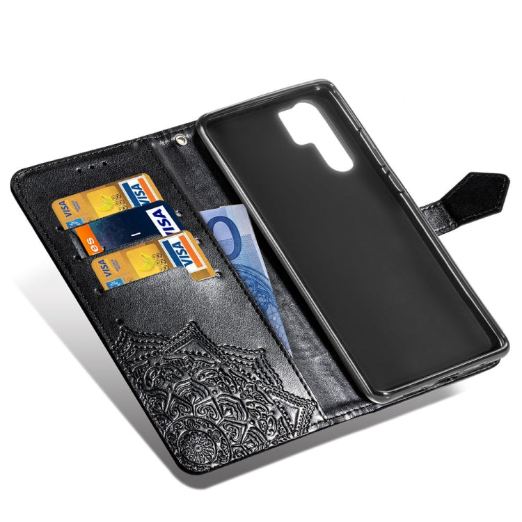 For Huawei P30 Pro Halfway Mandala Embossing Pattern Horizontal Flip Leather Case with Holder & Card Slots & Wallet & Lanyard