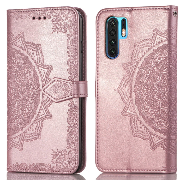 For Huawei P30 Pro Halfway Mandala Embossing Pattern Horizontal Flip Leather Case with Holder & Card Slots & Wallet & Lanyard