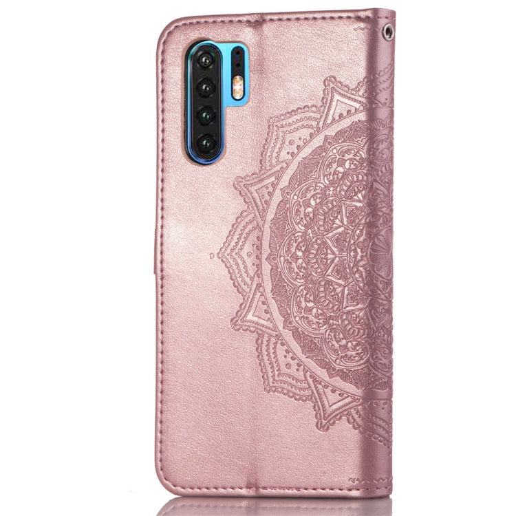 For Huawei P30 Pro Halfway Mandala Embossing Pattern Horizontal Flip Leather Case with Holder & Card Slots & Wallet & Lanyard