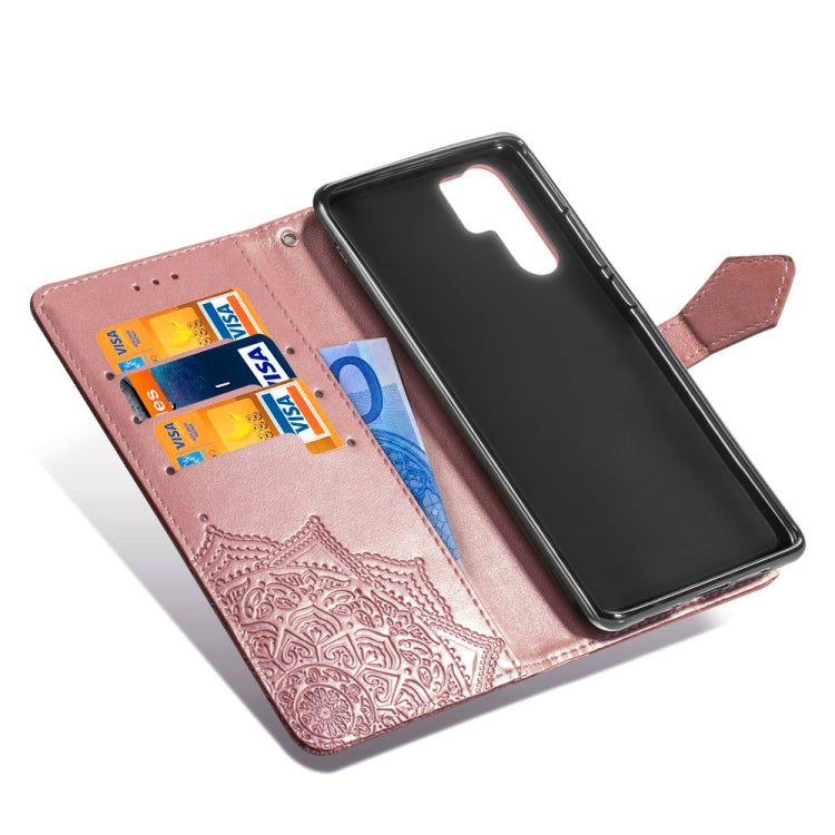For Huawei P30 Pro Halfway Mandala Embossing Pattern Horizontal Flip Leather Case with Holder & Card Slots & Wallet & Lanyard