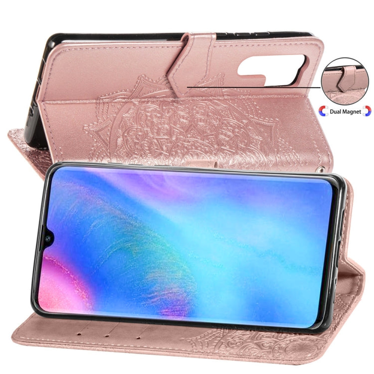 For Huawei P30 Pro Halfway Mandala Embossing Pattern Horizontal Flip Leather Case with Holder & Card Slots & Wallet & Lanyard