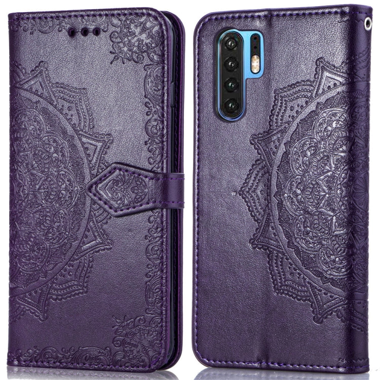 For Huawei P30 Pro Halfway Mandala Embossing Pattern Horizontal Flip Leather Case with Holder & Card Slots & Wallet & Lanyard
