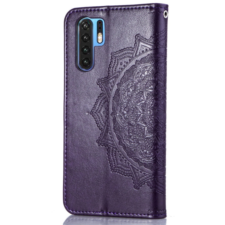 For Huawei P30 Pro Halfway Mandala Embossing Pattern Horizontal Flip Leather Case with Holder & Card Slots & Wallet & Lanyard