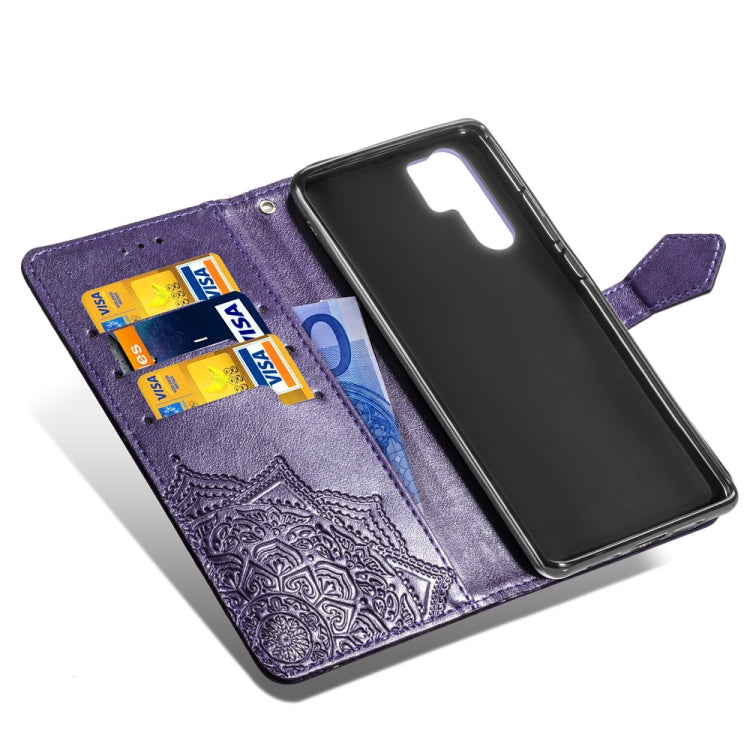 For Huawei P30 Pro Halfway Mandala Embossing Pattern Horizontal Flip Leather Case with Holder & Card Slots & Wallet & Lanyard