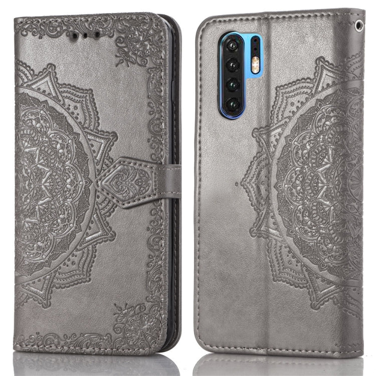 For Huawei P30 Pro Halfway Mandala Embossing Pattern Horizontal Flip Leather Case with Holder & Card Slots & Wallet & Lanyard