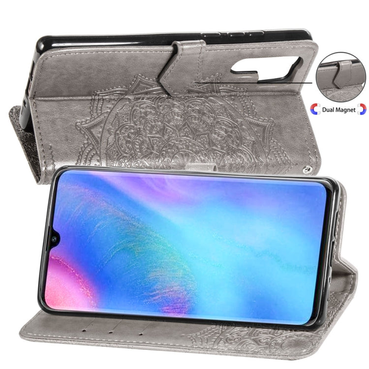 For Huawei P30 Pro Halfway Mandala Embossing Pattern Horizontal Flip Leather Case with Holder & Card Slots & Wallet & Lanyard