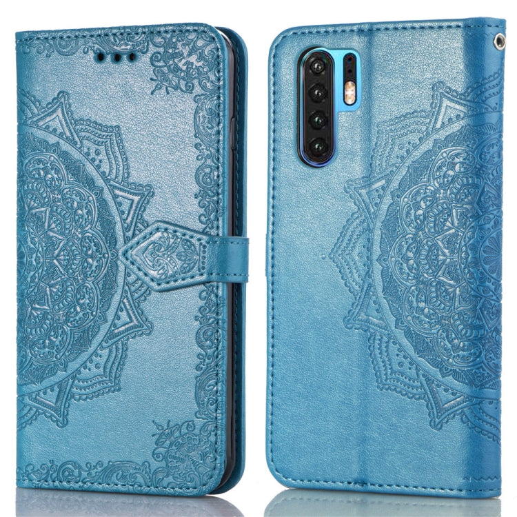 For Huawei P30 Pro Halfway Mandala Embossing Pattern Horizontal Flip Leather Case with Holder & Card Slots & Wallet & Lanyard