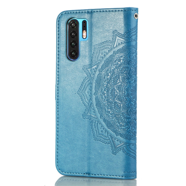 For Huawei P30 Pro Halfway Mandala Embossing Pattern Horizontal Flip Leather Case with Holder & Card Slots & Wallet & Lanyard