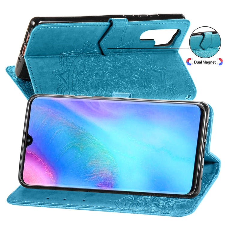 For Huawei P30 Pro Halfway Mandala Embossing Pattern Horizontal Flip Leather Case with Holder & Card Slots & Wallet & Lanyard