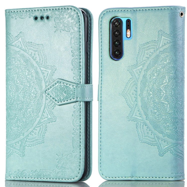 For Huawei P30 Pro Halfway Mandala Embossing Pattern Horizontal Flip Leather Case with Holder & Card Slots & Wallet & Lanyard