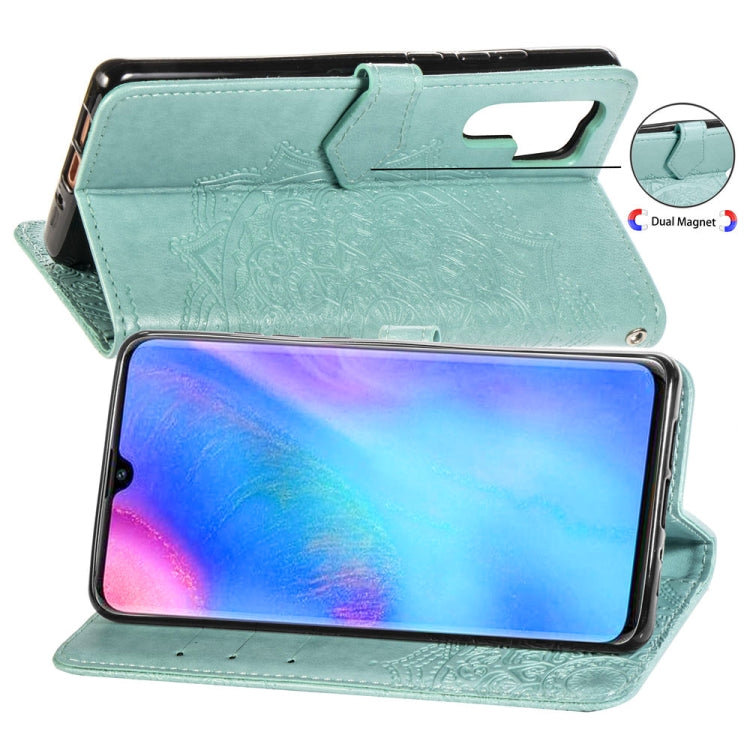 For Huawei P30 Pro Halfway Mandala Embossing Pattern Horizontal Flip Leather Case with Holder & Card Slots & Wallet & Lanyard