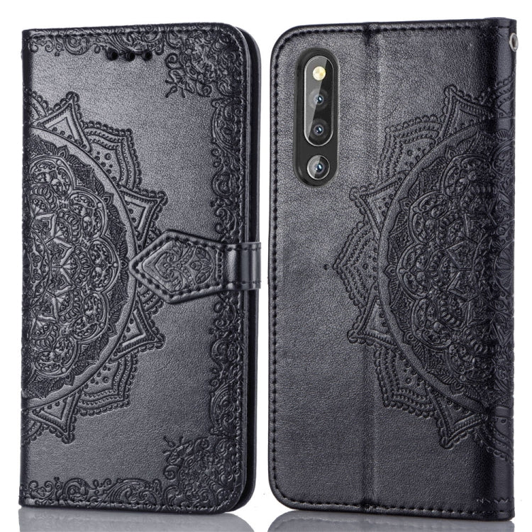 For Huawei P30 Halfway Mandala Embossing Pattern Horizontal Flip Leather Case with Holder & Card Slots & Wallet & Lanyard
