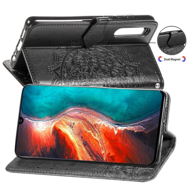 For Huawei P30 Halfway Mandala Embossing Pattern Horizontal Flip Leather Case with Holder & Card Slots & Wallet & Lanyard