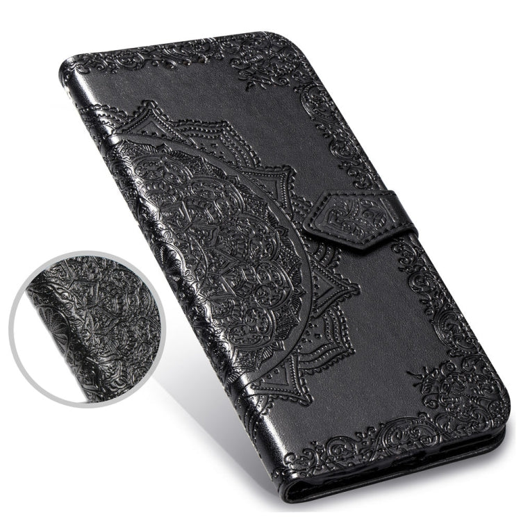 For Huawei P30 Halfway Mandala Embossing Pattern Horizontal Flip Leather Case with Holder & Card Slots & Wallet & Lanyard