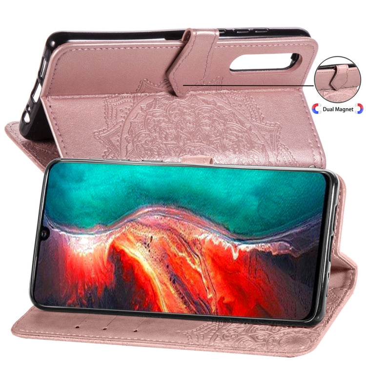 For Huawei P30 Halfway Mandala Embossing Pattern Horizontal Flip Leather Case with Holder & Card Slots & Wallet & Lanyard