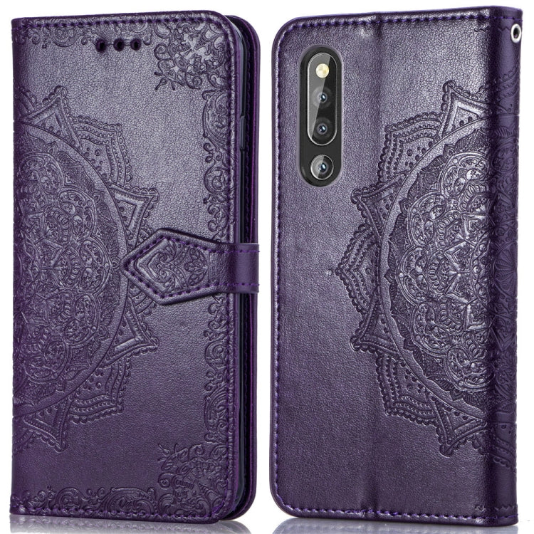 For Huawei P30 Halfway Mandala Embossing Pattern Horizontal Flip Leather Case with Holder & Card Slots & Wallet & Lanyard