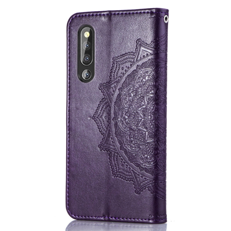 For Huawei P30 Halfway Mandala Embossing Pattern Horizontal Flip Leather Case with Holder & Card Slots & Wallet & Lanyard