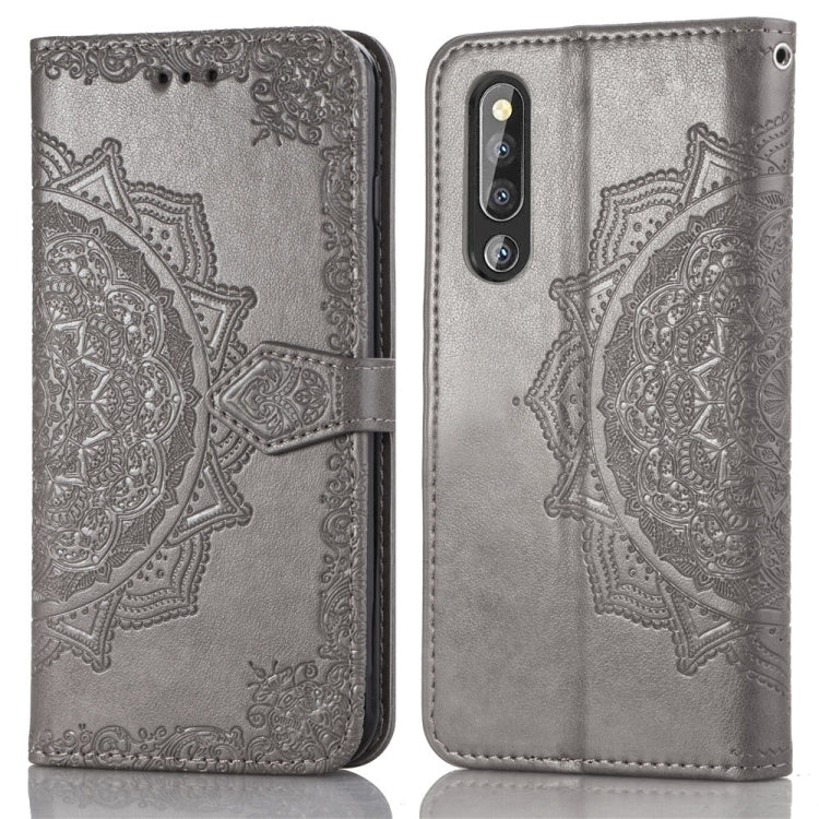 For Huawei P30 Halfway Mandala Embossing Pattern Horizontal Flip Leather Case with Holder & Card Slots & Wallet & Lanyard