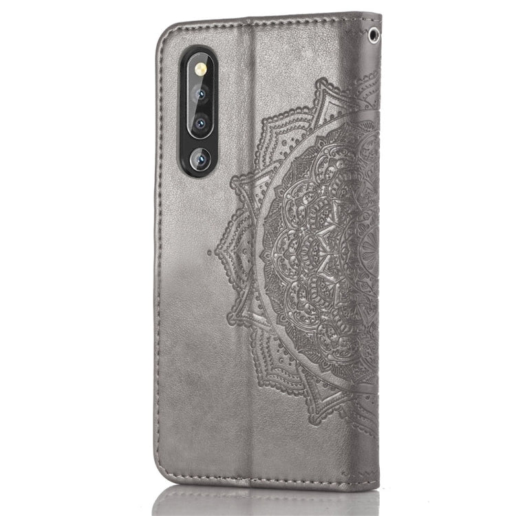 For Huawei P30 Halfway Mandala Embossing Pattern Horizontal Flip Leather Case with Holder & Card Slots & Wallet & Lanyard