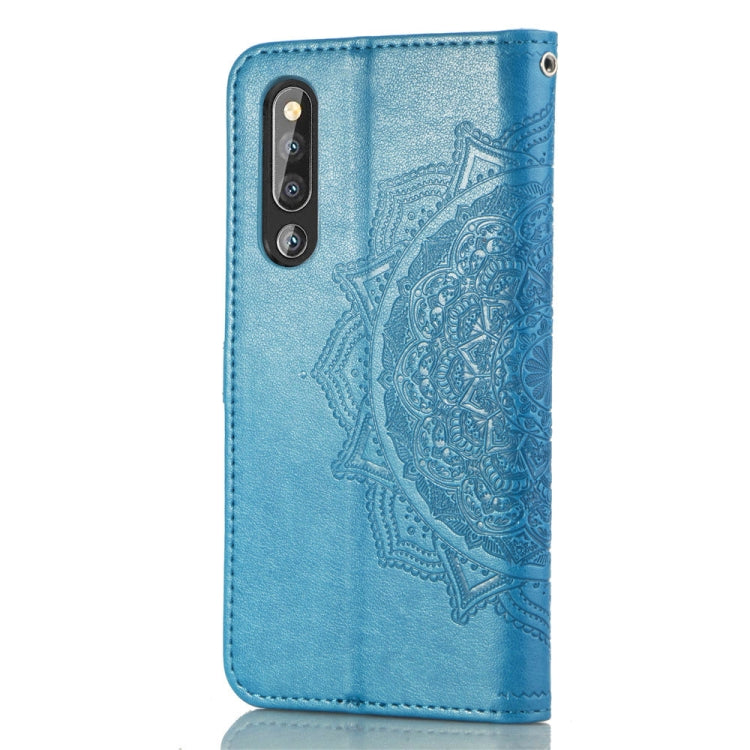 For Huawei P30 Halfway Mandala Embossing Pattern Horizontal Flip Leather Case with Holder & Card Slots & Wallet & Lanyard