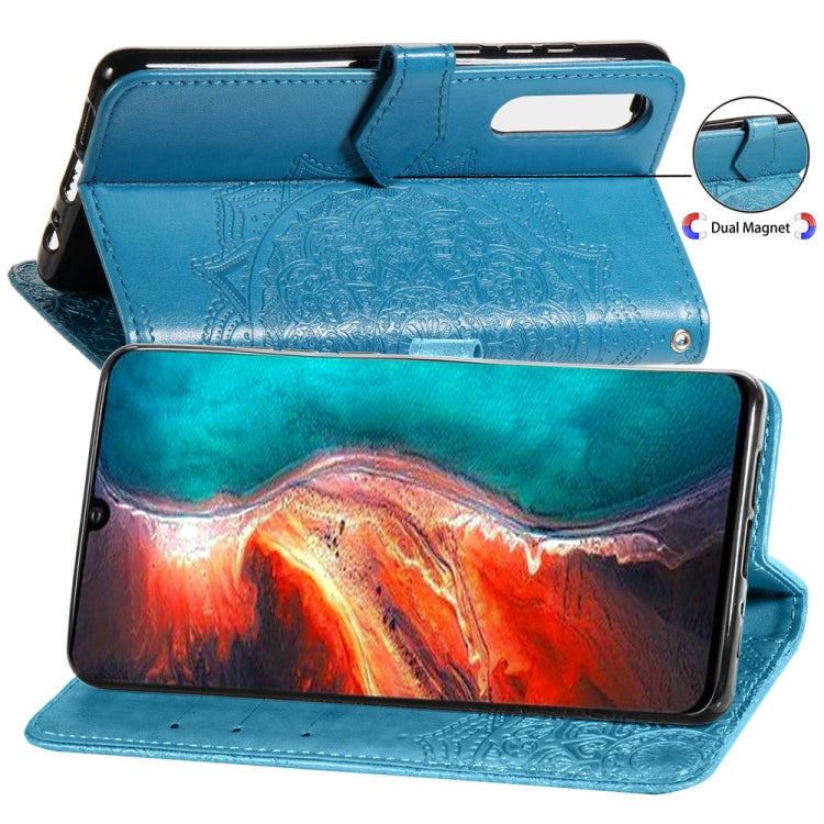 For Huawei P30 Halfway Mandala Embossing Pattern Horizontal Flip Leather Case with Holder & Card Slots & Wallet & Lanyard