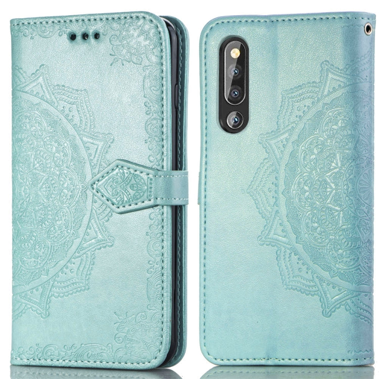 For Huawei P30 Halfway Mandala Embossing Pattern Horizontal Flip Leather Case with Holder & Card Slots & Wallet & Lanyard