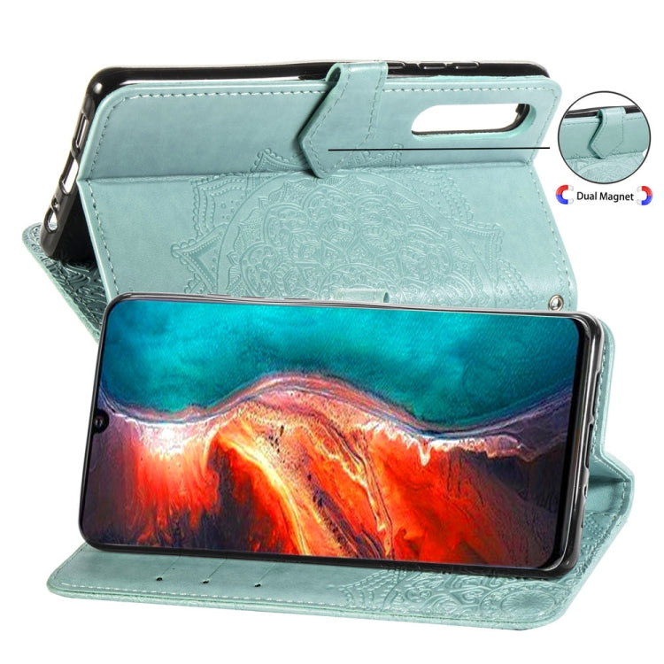 For Huawei P30 Halfway Mandala Embossing Pattern Horizontal Flip Leather Case with Holder & Card Slots & Wallet & Lanyard
