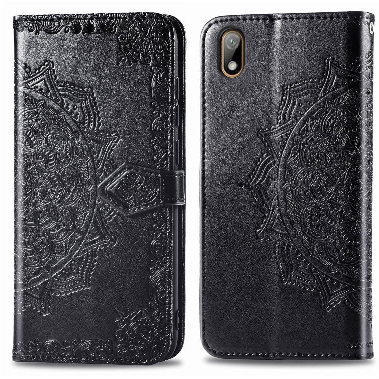 For Huawei Y5 (2019) Halfway Mandala Embossing Pattern Horizontal Flip Leather Case with Holder & Card Slots & Wallet & Lanyard