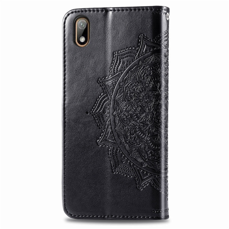 For Huawei Y5 (2019) Halfway Mandala Embossing Pattern Horizontal Flip Leather Case with Holder & Card Slots & Wallet & Lanyard