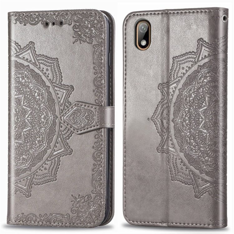 For Huawei Y5 (2019) Halfway Mandala Embossing Pattern Horizontal Flip Leather Case with Holder & Card Slots & Wallet & Lanyard