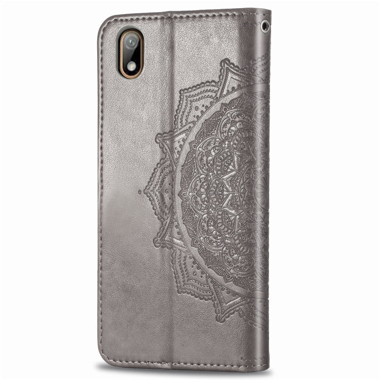 For Huawei Y5 (2019) Halfway Mandala Embossing Pattern Horizontal Flip Leather Case with Holder & Card Slots & Wallet & Lanyard