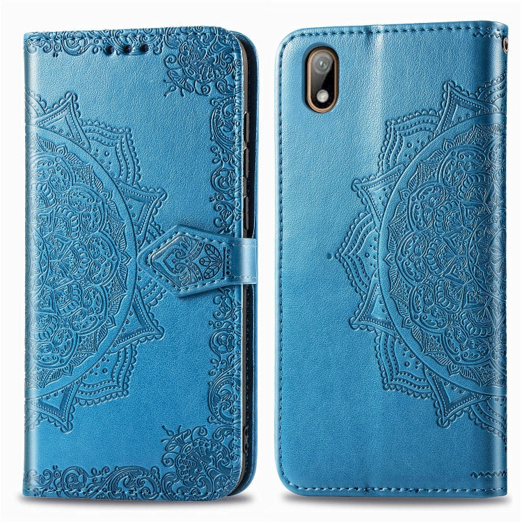 For Huawei Y5 (2019) Halfway Mandala Embossing Pattern Horizontal Flip Leather Case with Holder & Card Slots & Wallet & Lanyard