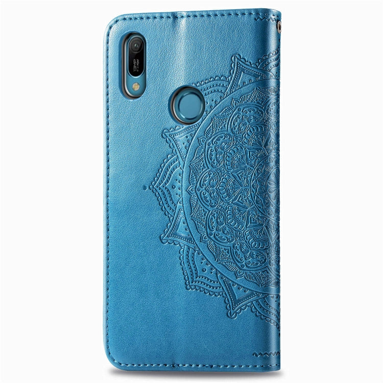 For Huawei Y6 (2019) Halfway Mandala Embossing Pattern Horizontal Flip Leather Case with Holder & Card Slots & Wallet & Lanyard