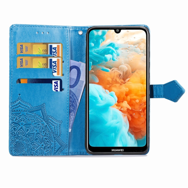 For Huawei Y6 (2019) Halfway Mandala Embossing Pattern Horizontal Flip Leather Case with Holder & Card Slots & Wallet & Lanyard