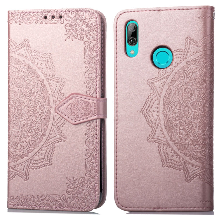 For Huawei Y9 (2019) Halfway Mandala Embossing Pattern Horizontal Flip Leather Case with Holder & Card Slots & Wallet & Lanyard