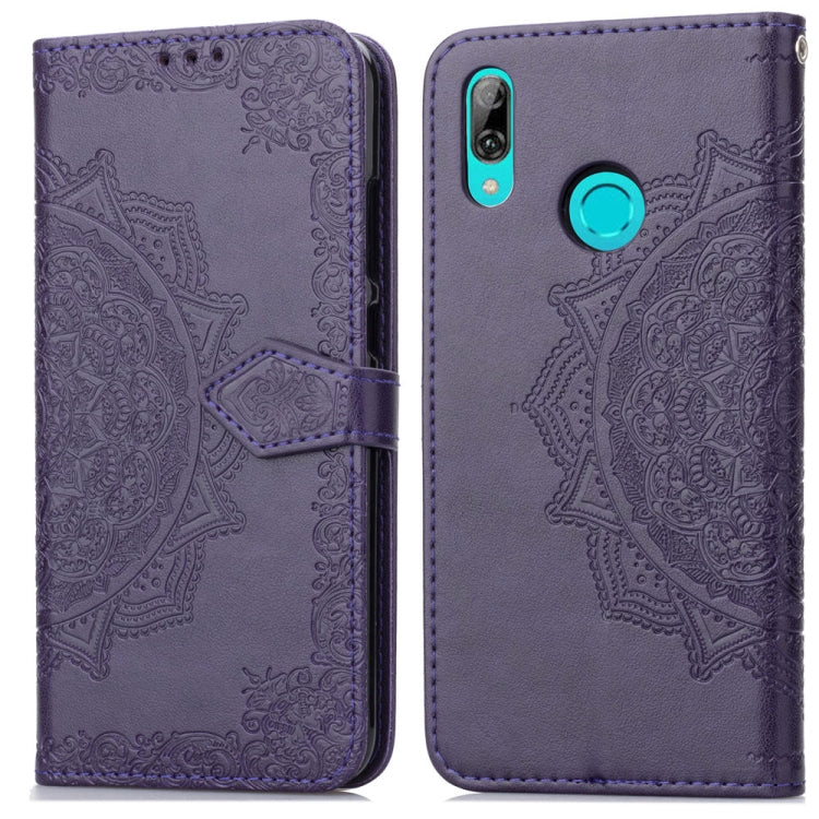 For Huawei Y9 (2019) Halfway Mandala Embossing Pattern Horizontal Flip Leather Case with Holder & Card Slots & Wallet & Lanyard