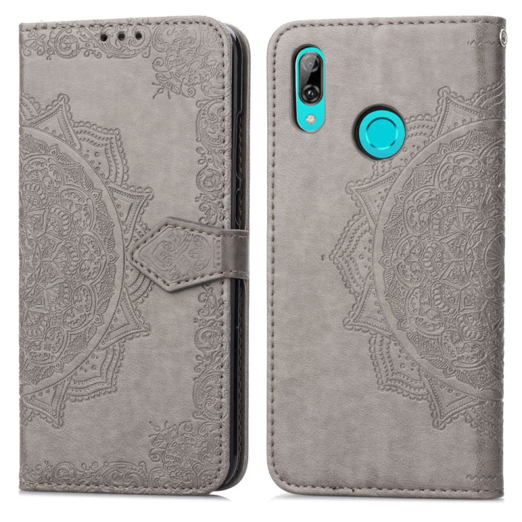 For Huawei Y9 (2019) Halfway Mandala Embossing Pattern Horizontal Flip Leather Case with Holder & Card Slots & Wallet & Lanyard