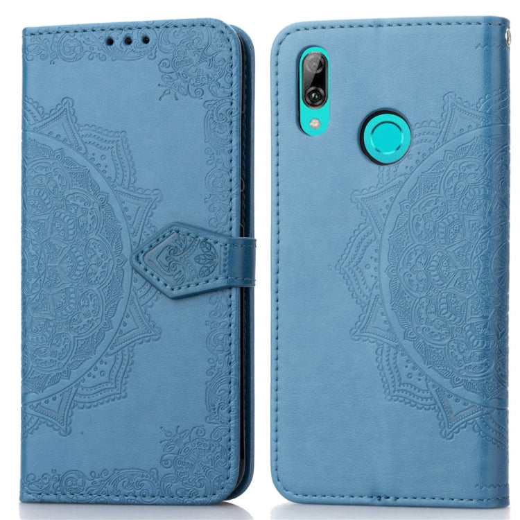 For Huawei Y9 (2019) Halfway Mandala Embossing Pattern Horizontal Flip Leather Case with Holder & Card Slots & Wallet & Lanyard