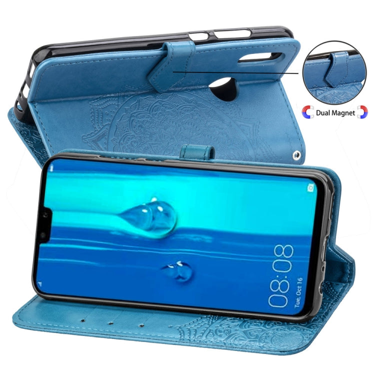 For Huawei Y9 (2019) Halfway Mandala Embossing Pattern Horizontal Flip Leather Case with Holder & Card Slots & Wallet & Lanyard