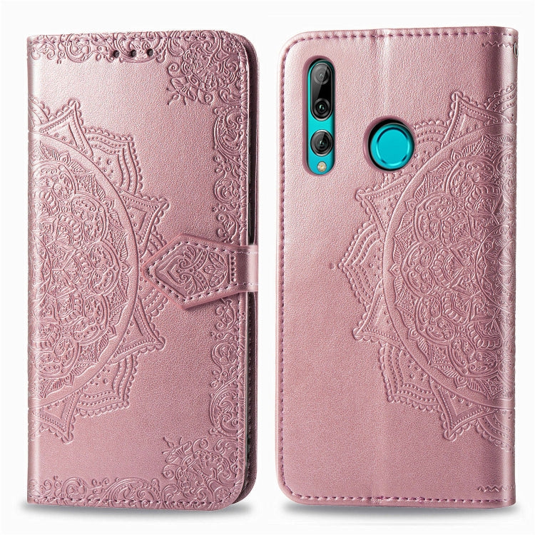 For Huawei Y9 Prime (2019) Halfway Mandala Embossing Pattern Horizontal Flip Leather Case with Holder & Card Slots & Wallet & Lanyard