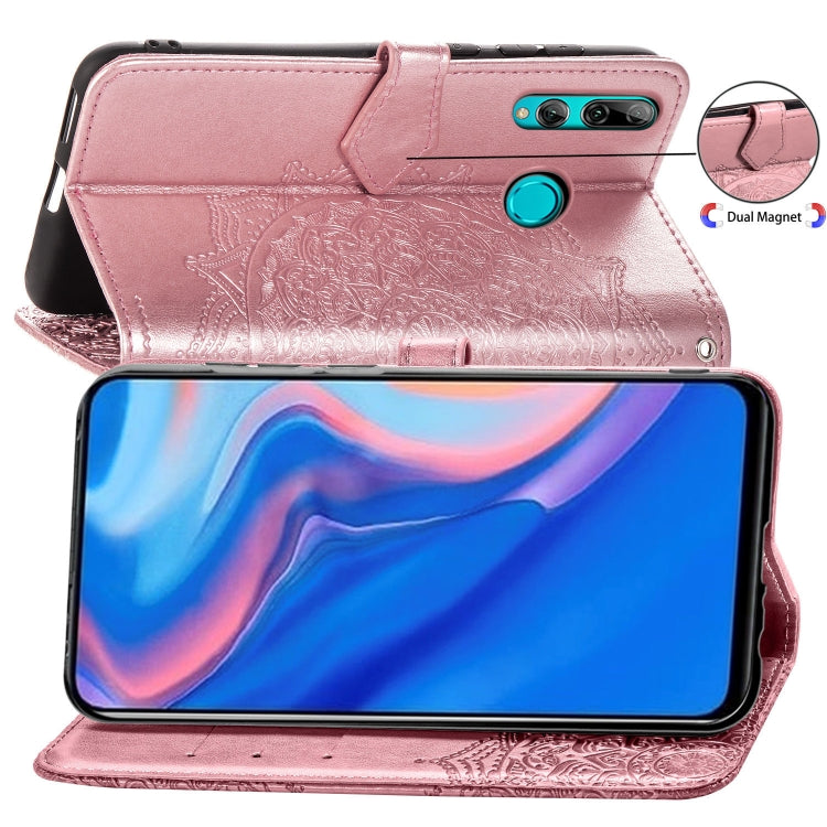 For Huawei Y9 Prime (2019) Halfway Mandala Embossing Pattern Horizontal Flip Leather Case with Holder & Card Slots & Wallet & Lanyard