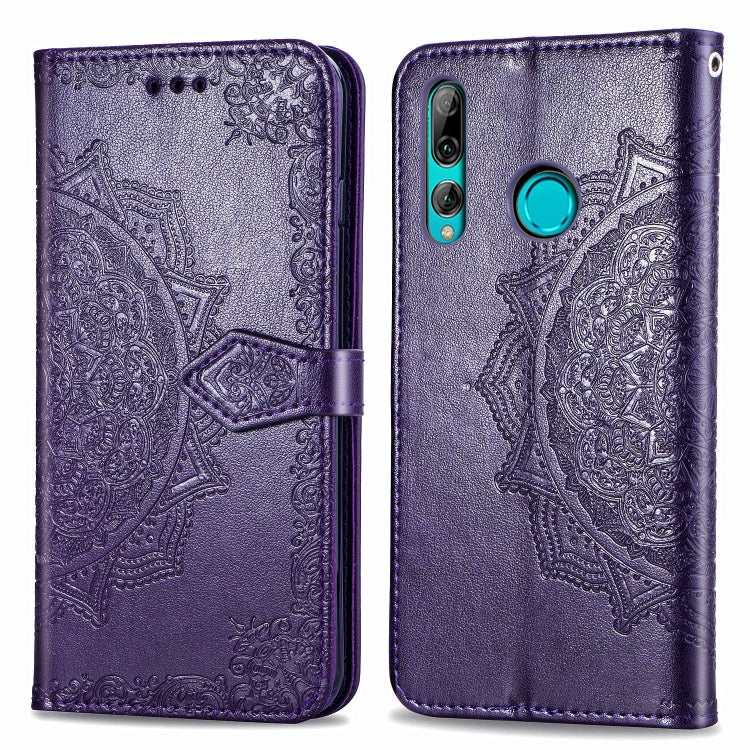 For Huawei Y9 Prime (2019) Halfway Mandala Embossing Pattern Horizontal Flip Leather Case with Holder & Card Slots & Wallet & Lanyard